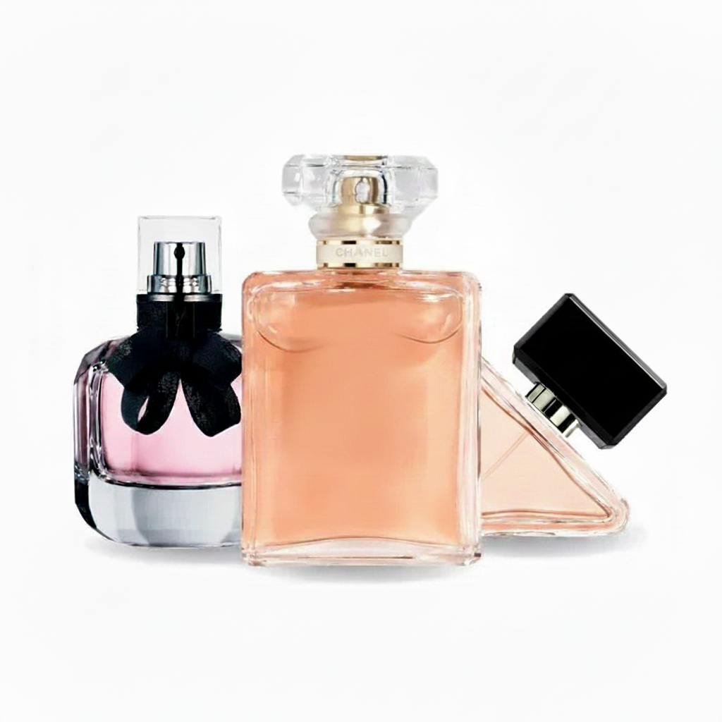 Exklusiv – SET MIT 3 PARFÜMS: Blumig-orientalisches Damenparfüm, klassisches Eau de Parfum und fruchtiger Duft – 100 ml