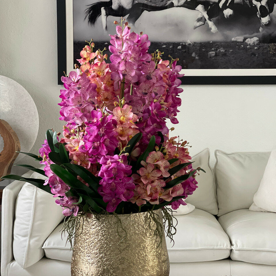 Premium Große Delaney-Schale mit gemischten Mokara-Orchideen