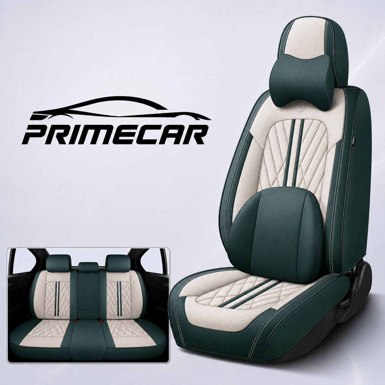 Premium KFZ-Sitzbezüge Set aus Kunstleder – Grün